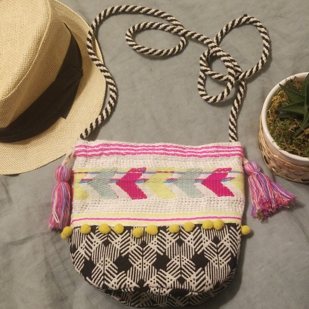 America and Beyond Jacquard Cross Body Bag